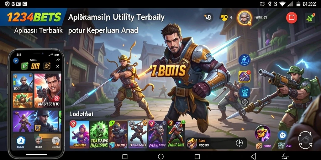 Tampilan utama aplikasi 1234BETS yang intuitif dan praktis.