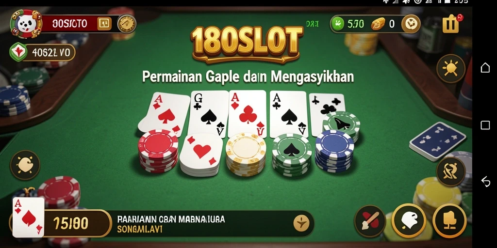 Screenshot 180SLOT menampilkan gameplay seru Gaple.