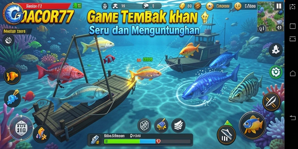 Tampilan gameplay seru GACOR77 saat menembak ikan.