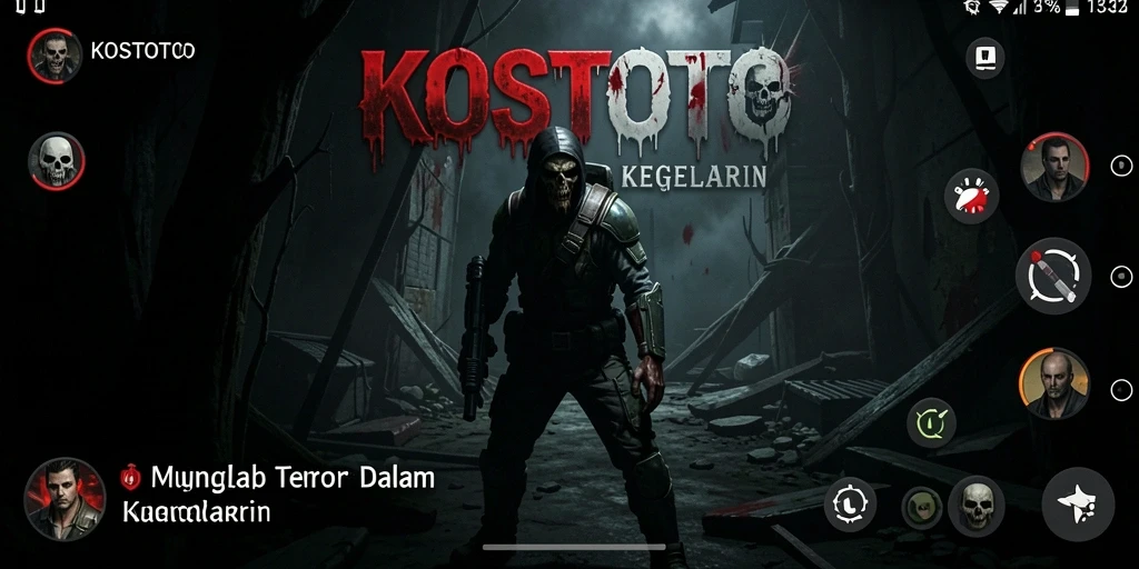 Screenshot gameplay KOSTOTO yang menampilkan suasana mencekam.