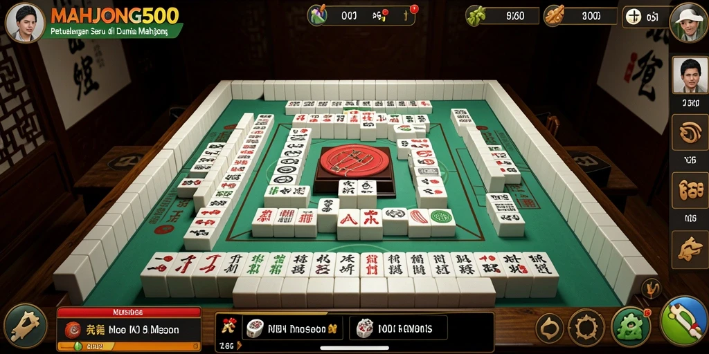 Tampilan gameplay MAHJONG500 yang penuh petualangan dan teka-teki.
