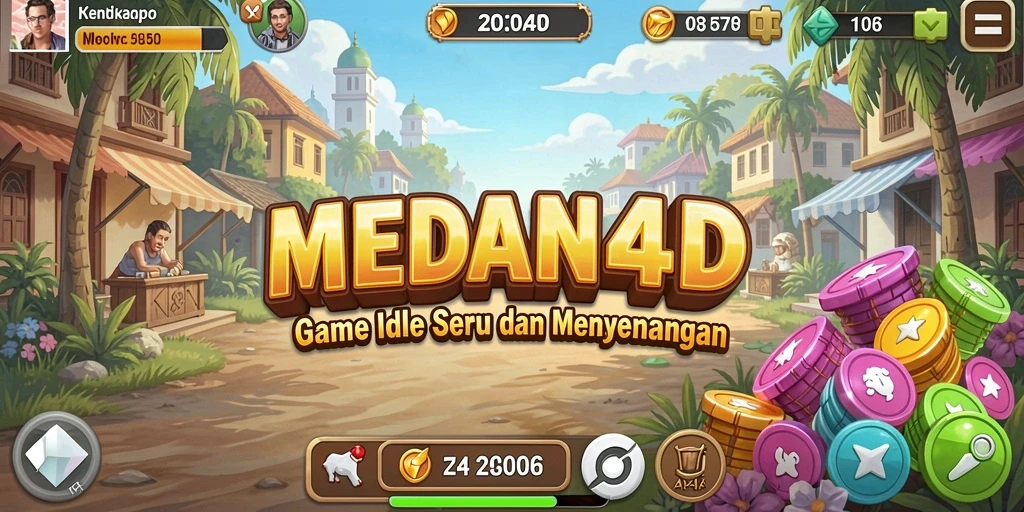 Tampilan gameplay MEDAN4D dengan aktivitas pengumpulan sumber daya yang menarik.