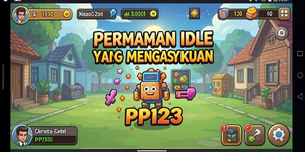 Tampilan gameplay menarik dari PP123 menunjukkan karakter yang sedang berkembang.