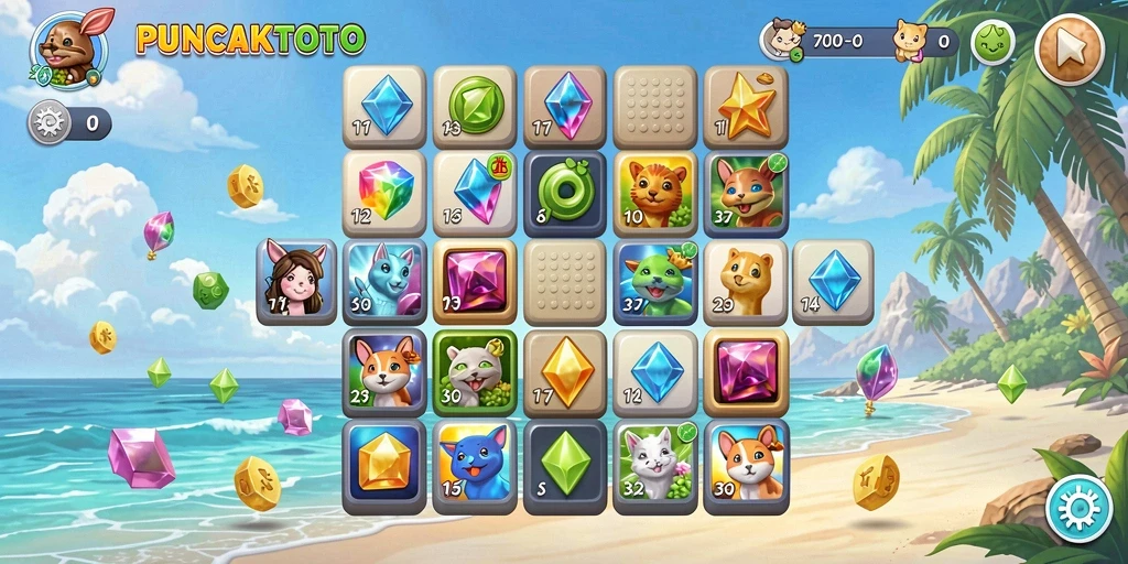 Screenshot PUNCAKTOTO menampilkan gameplay seru Match-3.
