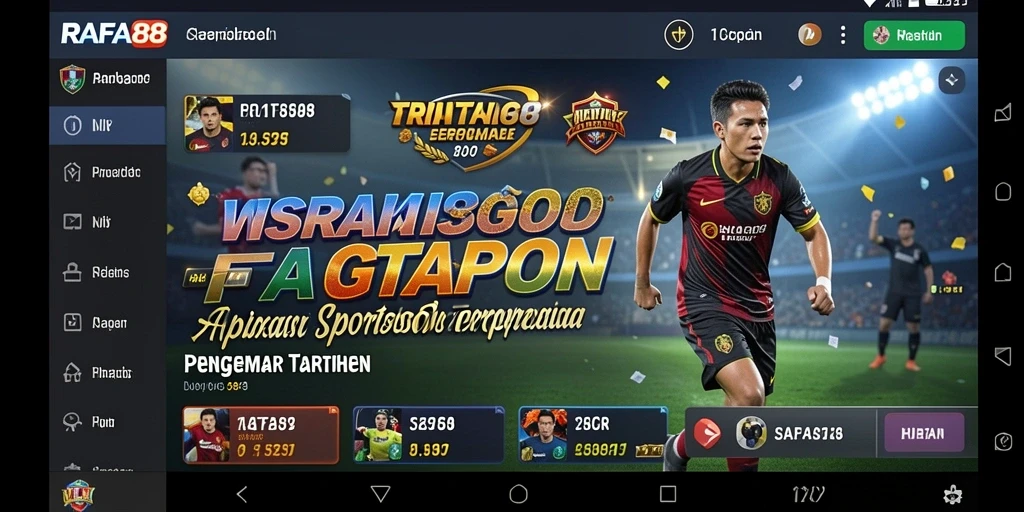 Tangkapan layar RAFA88 menampilkan antarmuka aplikasi taruhan olahraga yang menarik.