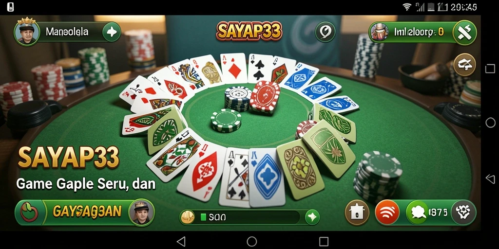 Tampilan gameplay Gaple yang seru di SAYAP33.