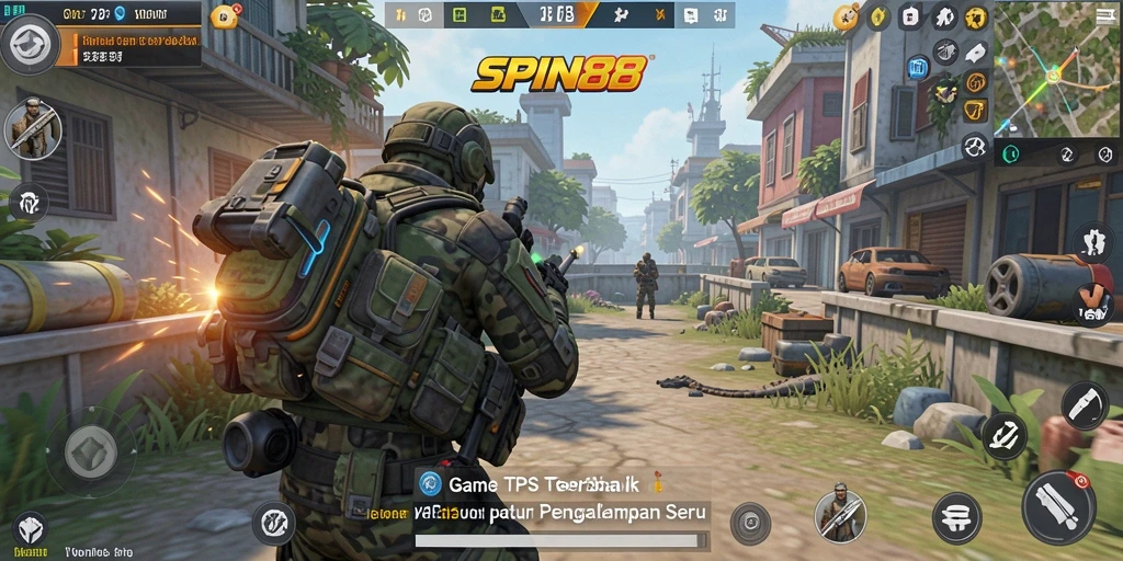 Tampilan gameplay SPIN88 yang seru dan mendebarkan dalam pertempuran TPS.