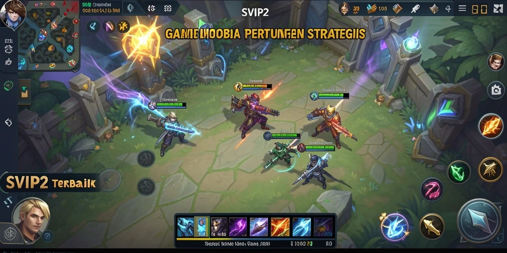 Tangkapan layar menampilkan pertarungan epik dalam game MOBA SVIP2.