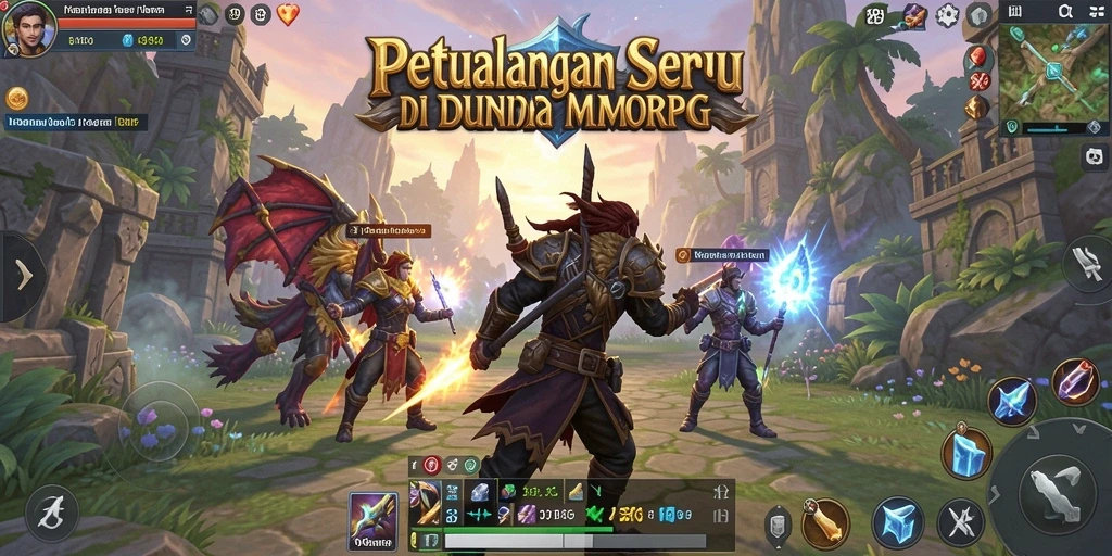 Screenshot menunjukkan aksi seru di dunia MMORPG V89.