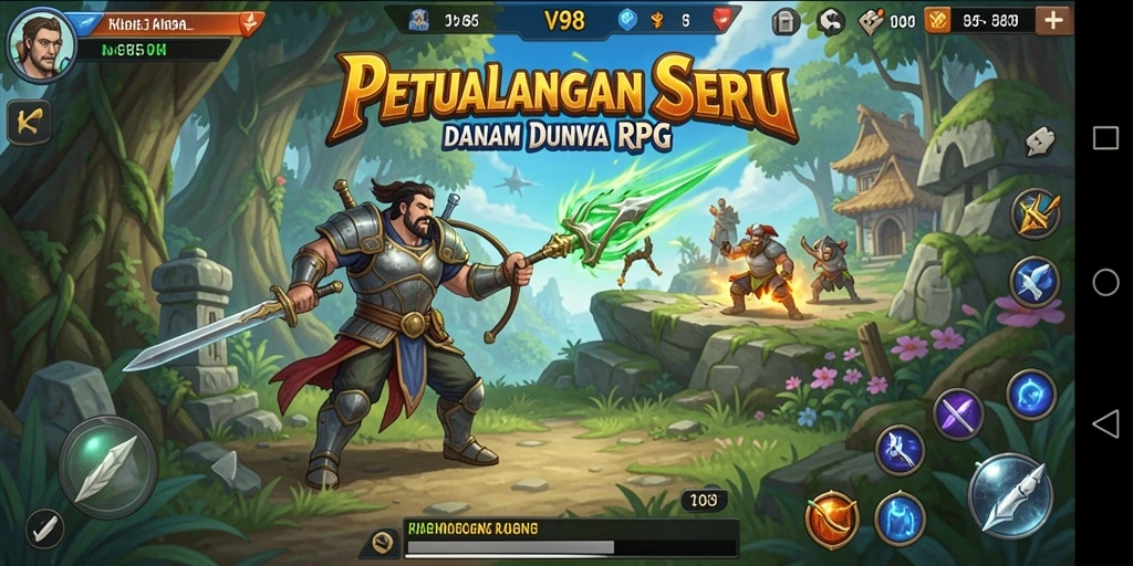 Gameplay RPG V98 yang menegangkan dan seru.