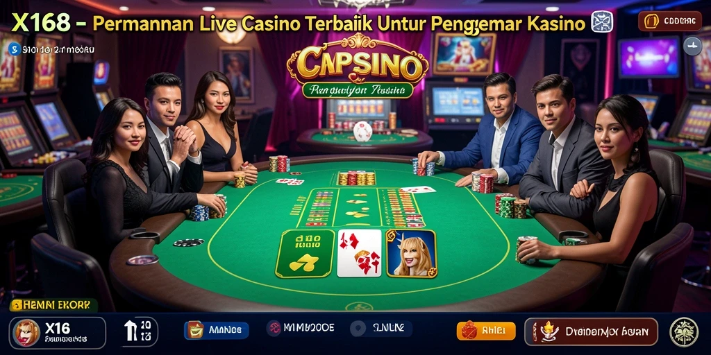 Tampilan gameplay X168 yang menarik di Live Casino.