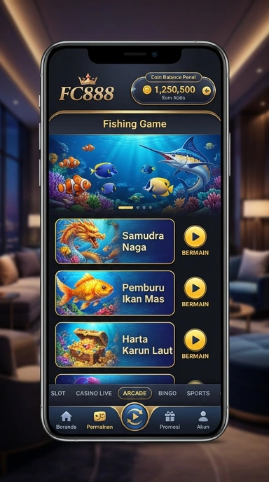 Tampilan halaman utama aplikasi fc888.