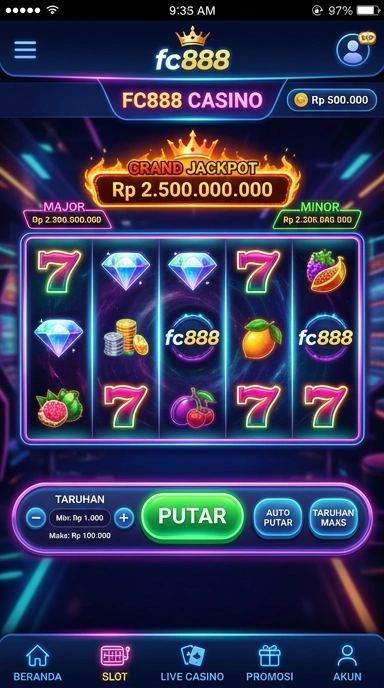 Menu navigasi yang mudah digunakan di aplikasi fc888.